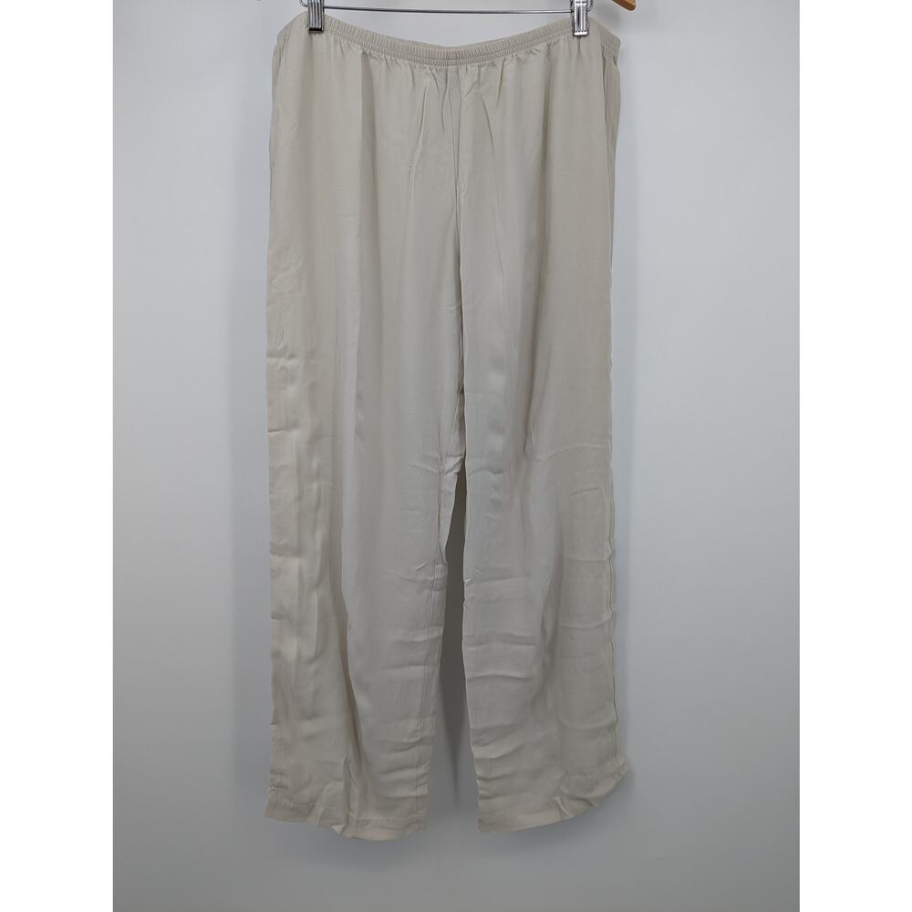 EUC Eileen Fisher Lightweight Off-White Pants Size L (38Wx30L) Cream